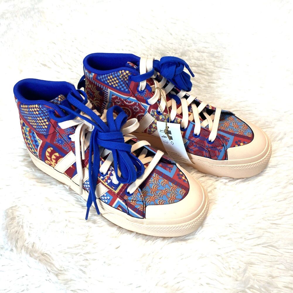 Adidas Bravada 2.0 Platform Mid Skateboard Shoes Women's Size 9 Patchwork Quilt